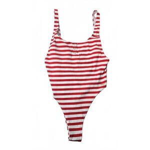 Roxy Women's Red‎ & White Striped One-Piece Swimsuit Size Large NWT